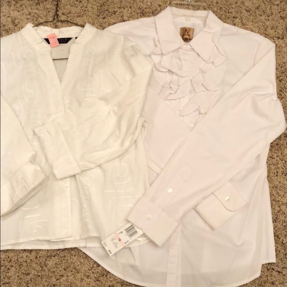 2 white blouses 1 new w tags